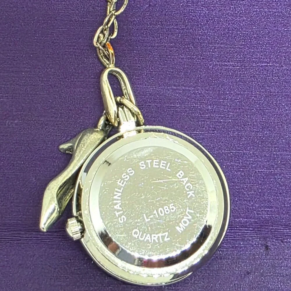 Broadway Show CINDERELLA Souviner Watch Slippe Necklace Silver Purple 24